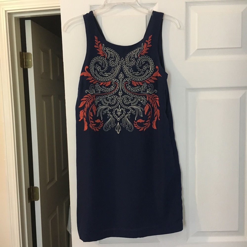 Alya navy embroidered dress